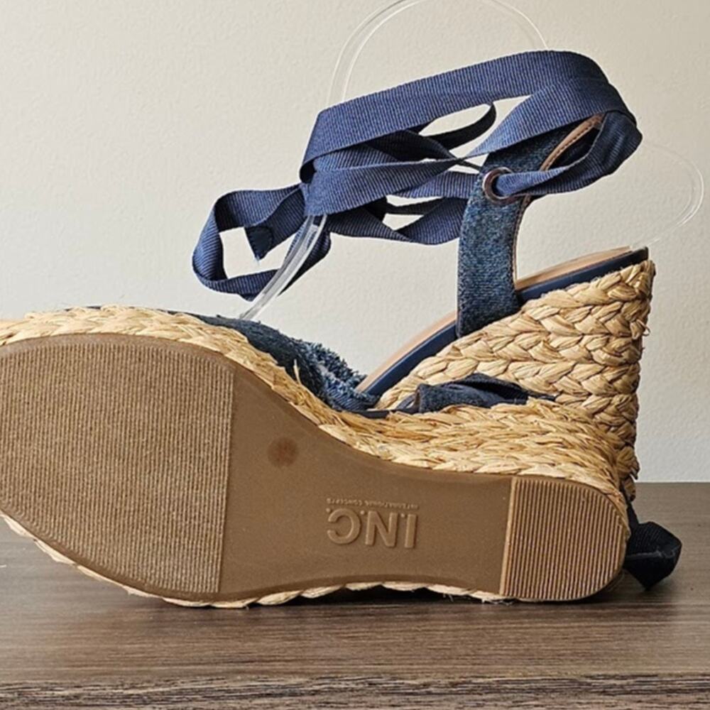 INC International Concepts Women's Espadrille Denim Wedges Size 7.5 Denim NWT - Picture 6 of 7